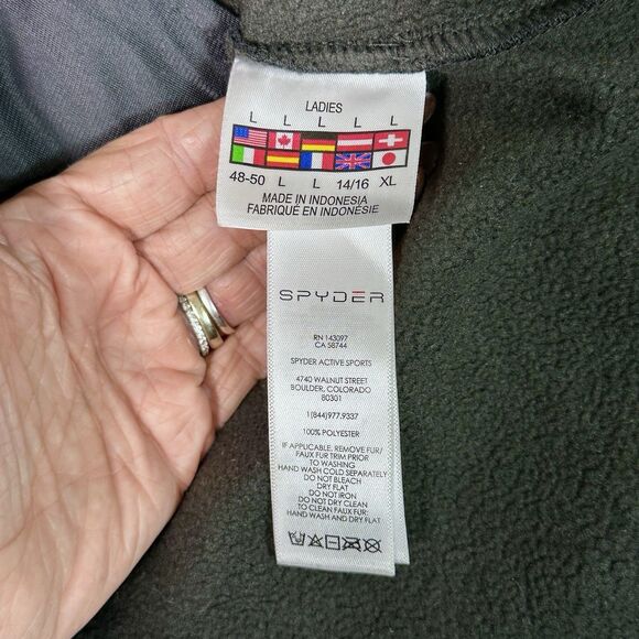 Spyder Jacket Womens M Black Cara Hoodie Full Zip Pockets Thermal Knit Outdoors - Picture 5 of 9